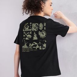 HRX by Hrithik Roshan Women Printed Drop-Shoulder Sleeves T-shirt-picture-12