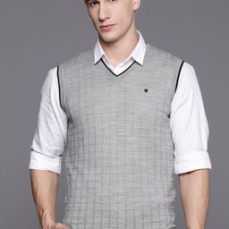 Louis Philippe Self Checked Sweater Vest-picture-22