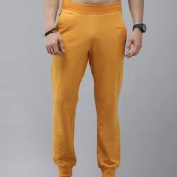 The Roadster Lifestyle Co. Men Mustard Yellow Solid Joggers-picture-24