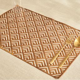 Home Centre Cinder Copper Geometric Table Placemat-20
