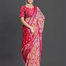 NIRMAL CREATION Floral Printed Zari Saree-image-61