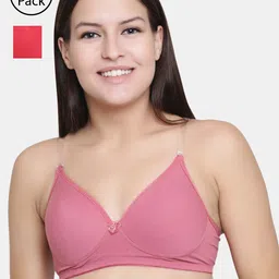 Floret Pack of 2 Solid Non-Wired Lightly Padded T-shirt Bras F20560-image-57