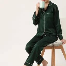 ETC Women Solid Satin Night suit-image-46