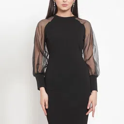 KASSUALLY Black Sheath Dress-78