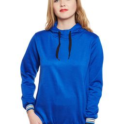 Belle Fille Women Blue Solid Hooded Sweatshirt-image-110