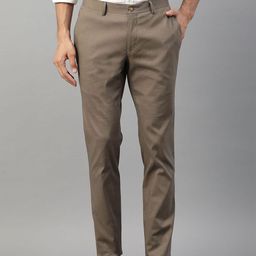 HARSAM Men Brown Regular Fit Solid Formal Trousers-picture-43