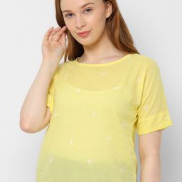 Allen Solly Woman Women Yellow Embroidered Top-image-77