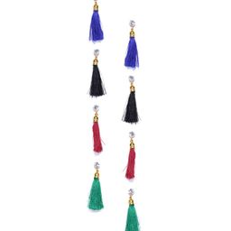 Zaveri Pearls Set of 4 Gold-Plated Stone-Studded Tasseled Drop Earrings-image-71