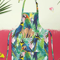 ArtzFolio Green & Yellow Printed Cotton Aprons-1