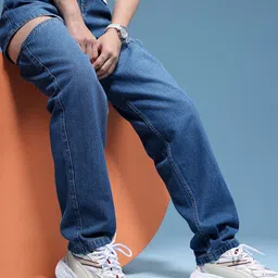 HERE&NOW Women Barrel Fit Mid-Rise Heavy Fade Pure Cotton Jeans-picture-18