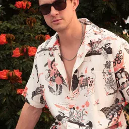 GRITSTONES Men Smart Opaque Printed Casual Shirt-picture-10