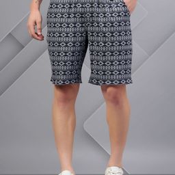 AKTIO Men Geometric Printed Cotton Lounge Shorts-image-83