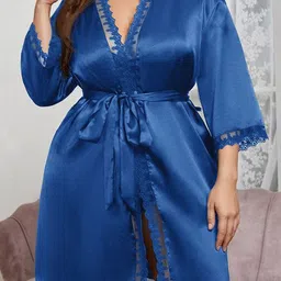 ETC Lace Detail Robe Comes With Belt-image-90