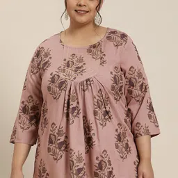 Sztori Plus Size Pure Cotton Floral Printed Tunic-picture-48