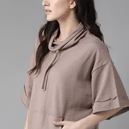 Roadster Women Mauve Solid Sweatshirt-image-100