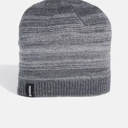 The Roadster Lifestyle Co Unisex Grey Self-Striped Beanie-24