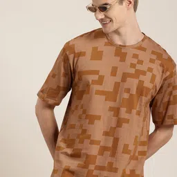 HERE&NOW Printed Drop-Shoulder Sleeves Pure Cotton T-shirt-picture-30
