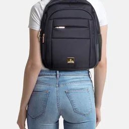 Lino Perros Women Navy Blue Solid Laptop Backpack-image-22