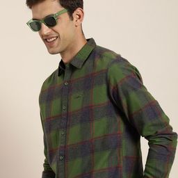 HERE&NOW Men Slim Fit Checked Casual Shirt-picture-22
