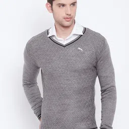 JUMP USA Men Grey Self Design Pullover Sweater-image-39