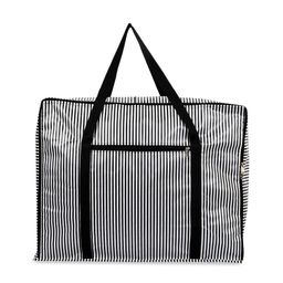 Kuber Industries Black & White Jumbo Moisture Proof Storage Bag-50