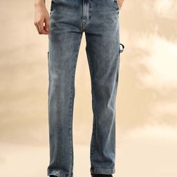 Mast & Harbour Men Mid-Rise Heavy Fade Baggy Jeans-image-64
