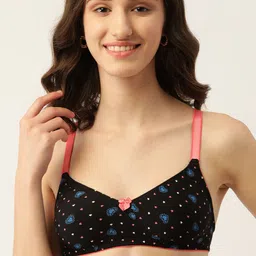 DressBerry Black & Peach-Coloured Abstract T-Shirt Bra-picture-23