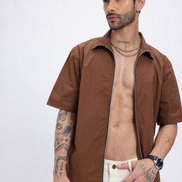 glitchez Streetwise Stitch Zip Closure Relaxed Fit Shirt-picture-34
