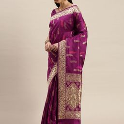 Mitera Purple Woven Design Saree-image-27