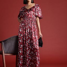 all about you Floral Print Satin Maxi Dress-image-45
