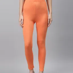 AURELIA Women Orange Solid Ankle-Length Leggings-image-54