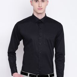 Hancock Men Black Sport Slim Fit Solid Formal Shirt-image-40