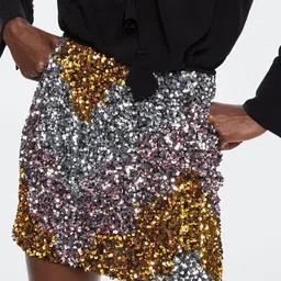 MANGO Sequined Embellished Sustainable Mini Skirt-picture-27