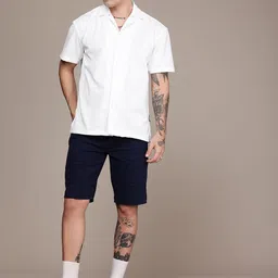 The Roadster Life Co. Self Design Textured Opaque Relaxed Fit Casual Shirt-image-13