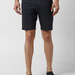 Peter England Men Black Checked Slim Fit Regular Shorts-picture-10