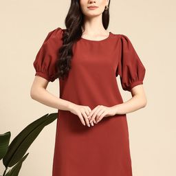 Mast & Harbour Puff Sleeves Sheath Mini Dress-picture-51