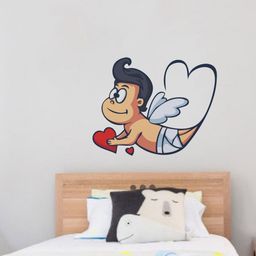rawpockets Beige & Black Angel Boy Wall Sticker-image-43