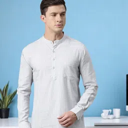 Kryptic Men Band Collar Cotton Kurta-picture-42