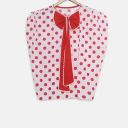 The Kaftan Company Girls White & Red Polka Dots Printed A-Line Dress-image-51