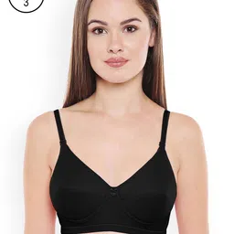 Bodycare Pack of 3 Black Solid Non-Wired Lightly Padded T-shirt Bra E1574BBB-image-37
