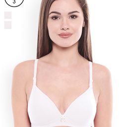 Bodycare Pack Of 3 Solid Non-Wired Lightly Padded T-shirt Bras E6552WWW-image-66