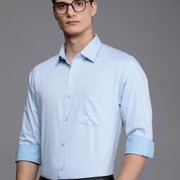 Raymond Self Design Slim Fit Pure Cotton Formal Shirt-image-13