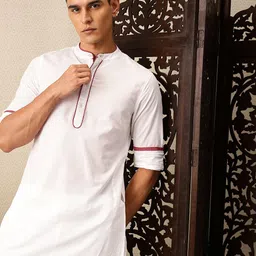 House of Pataudi Band Collar Jashn Kurta-picture-18