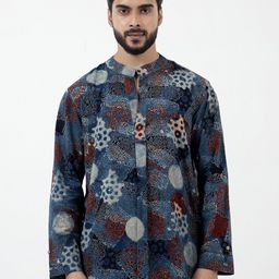 Inkriti Men Floral Printed Block Print Kurta-picture-19