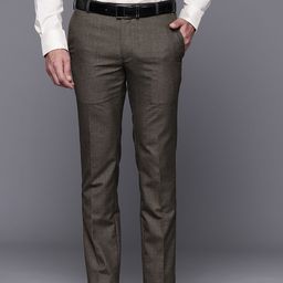 Raymond Men Checked Slim Fit Formal Trousers-image-49
