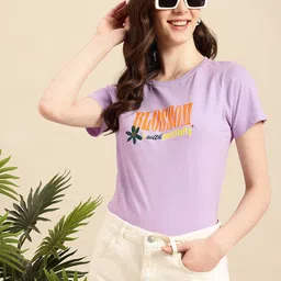 Mast & Harbour Typography Printed Pure Cotton Bio Finish T-shirt-picture-28
