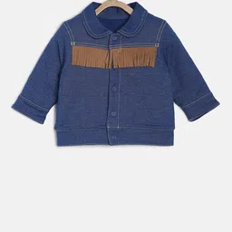 MINI KLUB Boys Blue Solid Denim Jacket-image-46