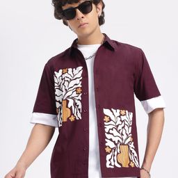 glitchez Fancy Flowers Print Relaxed Fit Pure Cotton Shirt-image-7
