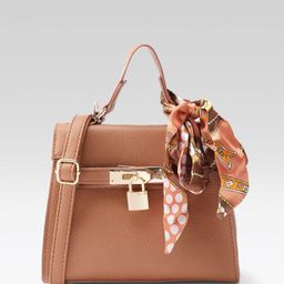 Mast & Harbour Textured Satchel with Detachable Sling Strap-30
