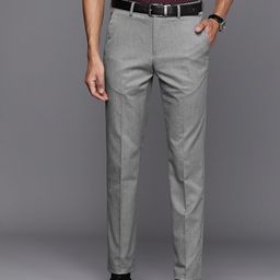 Louis Philippe Men Super Slim Fit Solid Formal Trousers-picture-16